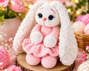 Crochet Bunny Pattern PDF | Amigurumi Rabbit Toy Pattern | Plush Easter Bunny Crochet Tutorial | Beginner Friendly Digital Download