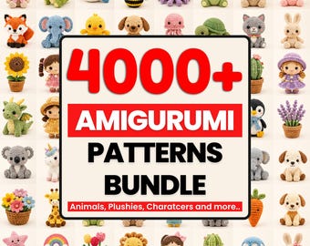 4000+ Amigurumi Crochet Patterns Bundle – Animals, Dolls, Flowers Digital Download
