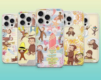 Curious George Telefoonhoesje Monkey Kids Classic Cover voor iPhone 17 16 15 14 13 12 Samsung S26Ultra S25 S24 S23FE A56 A17 A16 Pixel 10a 9Pro