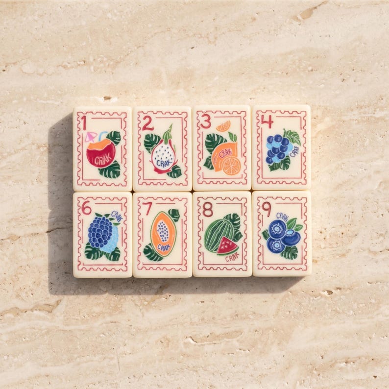 Tropical Breeze American Mahjong Set 160 Tiles, Summer Acrylic Game image 4