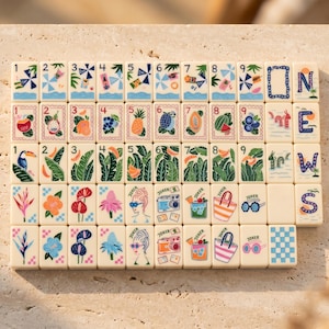 Tropical Breeze American Mahjong Set 160 Tiles, Summer Acrylic Game image 9
