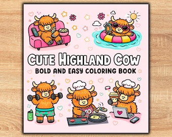 Highland Cow Coloring Book | 40 Cozy Coloring Pages