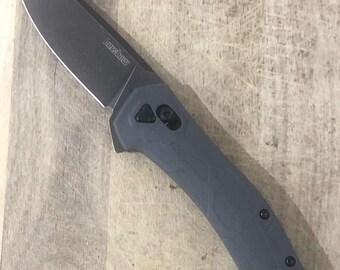 Hopfällbar fickkniv i stål D2, grått glasfyllt nylonhandtag, campingverktyg för utomhusbruk