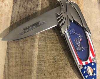 Franklin Mint Harley Davidson "Ultimate Chopper" Samlarkniv Med Ask Som Ny