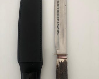 Nóż Parker Brothers West Germany 15,25" Camp King Stag kuty ręcznie z ostrzem stałym