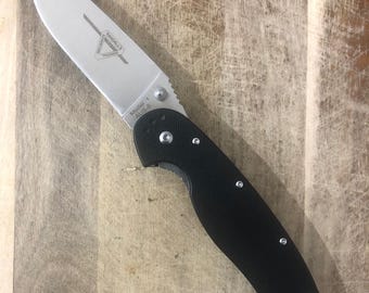 Outdoor Camping Ontario R 1 Folding Pocket Knife, Stainless Steel Blade, G10 Handle