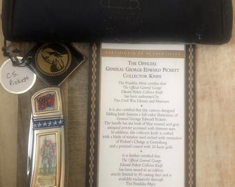 Franklin Mint The Official General George Edward Pickett Collector Knife