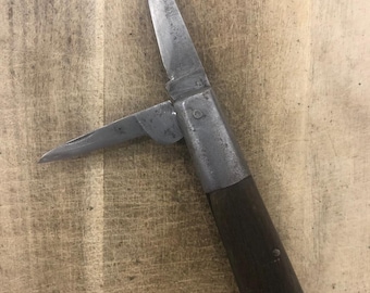 Vintage Antik 2 Klinge Klapp Taschenmesser Holzgriff