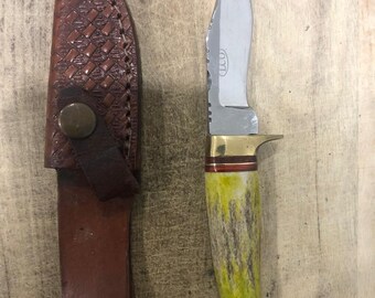 LCO Lac Corte Orrielles Custom 6" Genuine Stag Fixed Blade Knife With Sheath