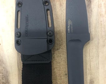 Faca de lâmina fixa Cold Steel 52100 Drop Forged Hunter com revestimento em pó preto e aço 36MA
