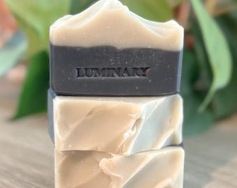 Clear Skies Facial Bar Soap | Activated Charcoal + Bentonite Clay | Tea Tree Eucalyptus | Handmade Cold Process
