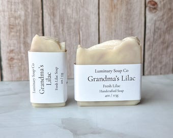 Grandma's Lilac Soap Bar | Fresh Lilac | Handmade Cold Process Soap | Natural Tallow Soap