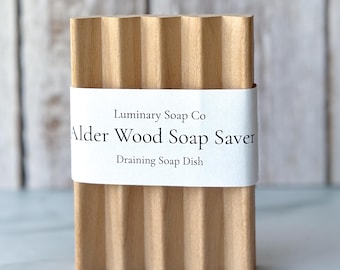 American Alder Wood Draining Soap Dish | Natural Wood Bar Saver