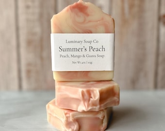 Summer's Peach Tallow Soap | Handcrafted Cold Process Bar | Artisan Small Batch
