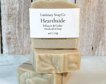 Hearthside Soap Bar | Tobacco & Cedar | Cold Process | Small Batch | Luminary Soap Co