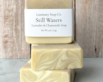 Still Waters Soap Bar | Lavender Chamomile | Vegan Cold Process Soap | Handmade Natural Bar Soap