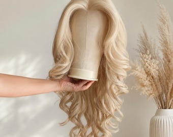 Blonde Lace Front Wig, Long Curly Blonde Wig, Glam Synthetic Wig for Women, Drag Queen Wig, Cosplay Party Wig, Heat Resistant Hair