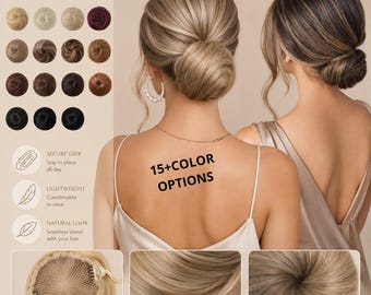 Extensión de moño de ballet con coletero, pieza de moño de aspecto natural, accesorio para recogidos fácil para mujeres.