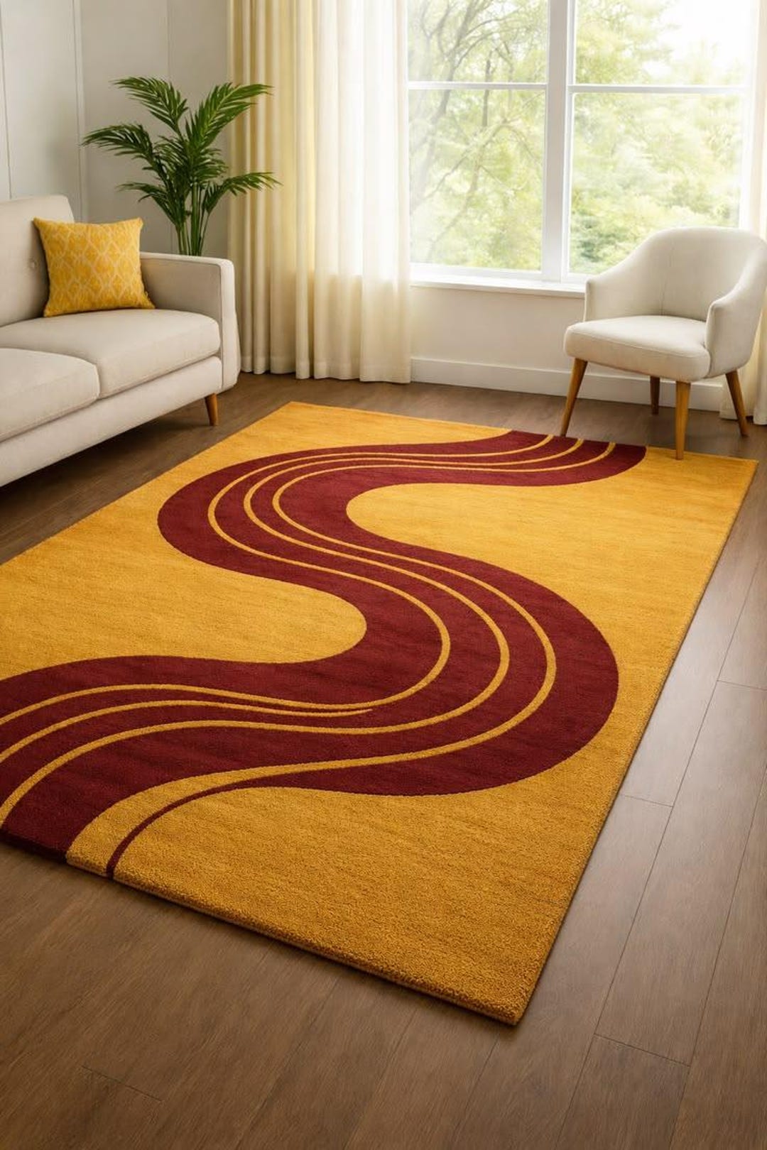 Wavy Long Rug Hand Tufted Wavy Design Contemporary Rug - Etsy