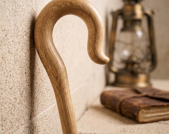 Handmade Indian Rosewood Shepherd's Crook Walking Stick | Sheesham Wood Hiking Staff (Custom Size)