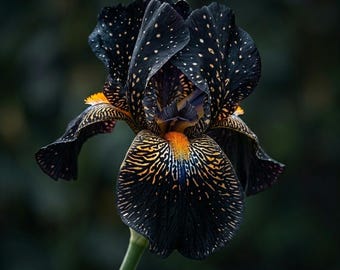 Fire Glow Bearded Iris Seeds – Red & Black Ruffled Flower Seeds for Home Garden (50 Seeds)