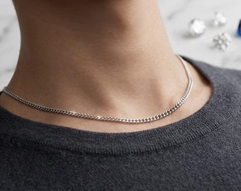 Stainless Steel Cuban Chain Necklace for Men and Women