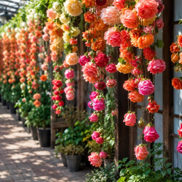 25 semillas de begonia llorona arcoíris – Planta de flores colgantes de colores