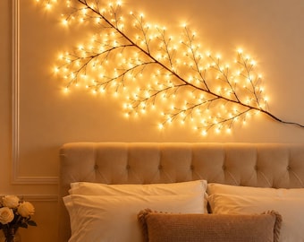 Branch LED Wall Light | Warm White Fairy Lights | Aesthetic Room Decor | Bedroom Wall Decor | Cozy Night Light Girls Room