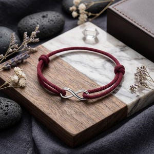 Bracelet cordon infini, bracelet de couple réglable pour homme et femme
