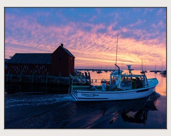 Rockport Harbor Art | Massachusetts Sunrise, New England Coastal Photography