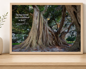 Banyan Tree Scripture Print | Christian Wall Decor Art