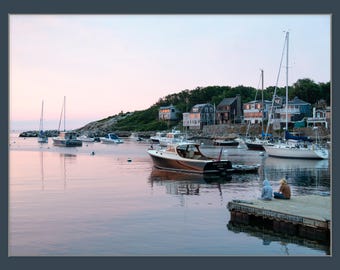 Rockport MA Art | Children at Sunrise, Quiet New England Harbor Photography