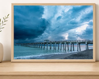 Venice Fishing Pier Before the Storm | Florida Coastal Wall Art Print