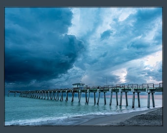Venice Fishing Pier Before the Storm | Florida Coastal Wall Art Print