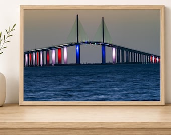 Sunshine Skyway Bridge Print | Tampa Bay Wall Art | Florida Coastal Photography