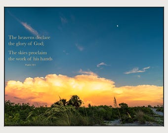 SW Florida Sunset Scripture Fine Art Print Psalm 19:1