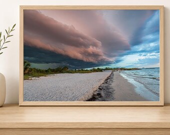 Florida Shelf Cloud Over Gulf Beach | Dramatic Storm Wall Art