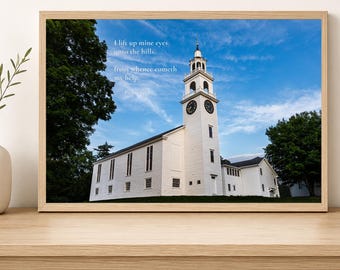 New England Church Sunset Fine Art Print | Scripture