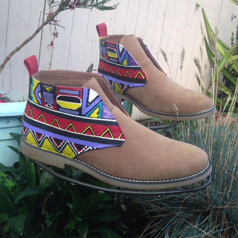 Tribal Desert Boots Men/'s African Boots Chukka Ankara Navajo Ethnic Print Vegan Clothing Men/'s African Clothes Kente Aztec
