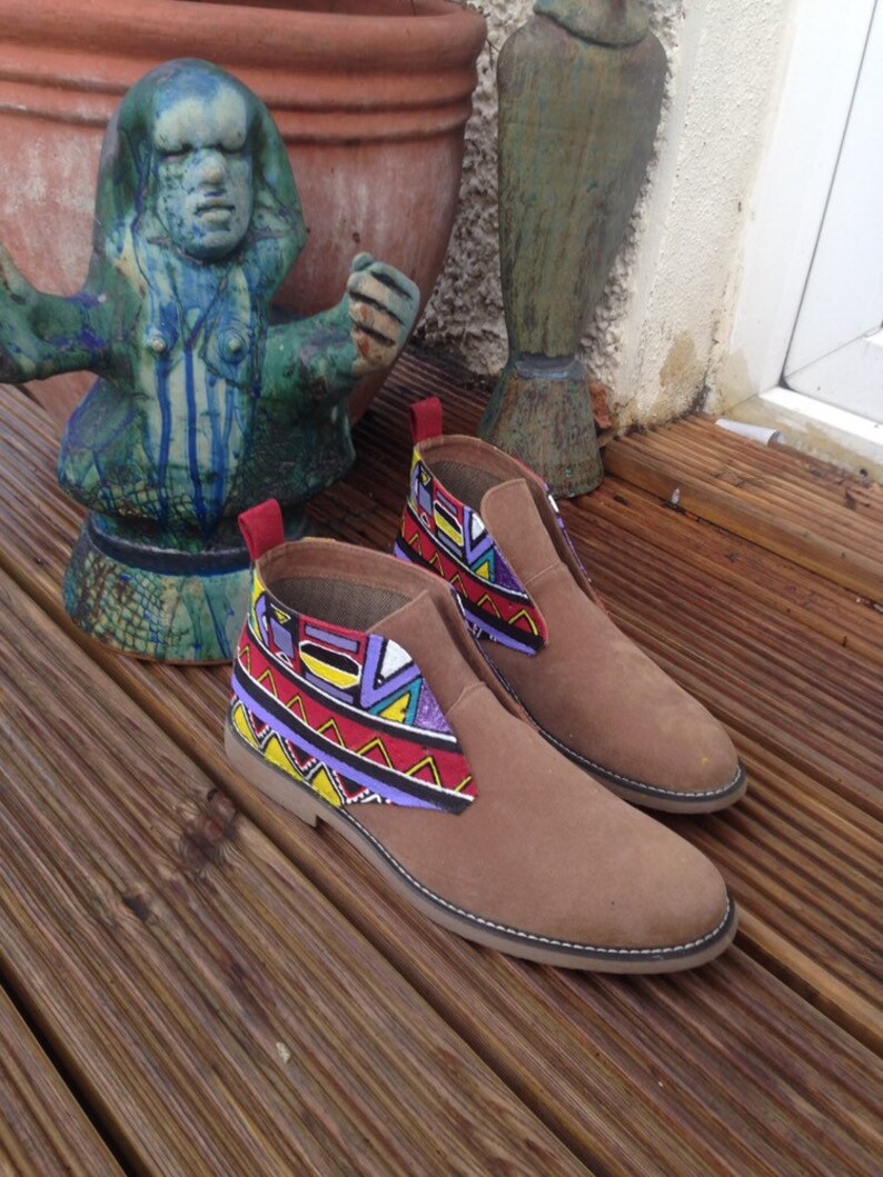 Tribal Desert Boots Men/'s African Boots Chukka Ankara Navajo Ethnic Print Vegan Clothing Men/'s African Clothes Kente Aztec