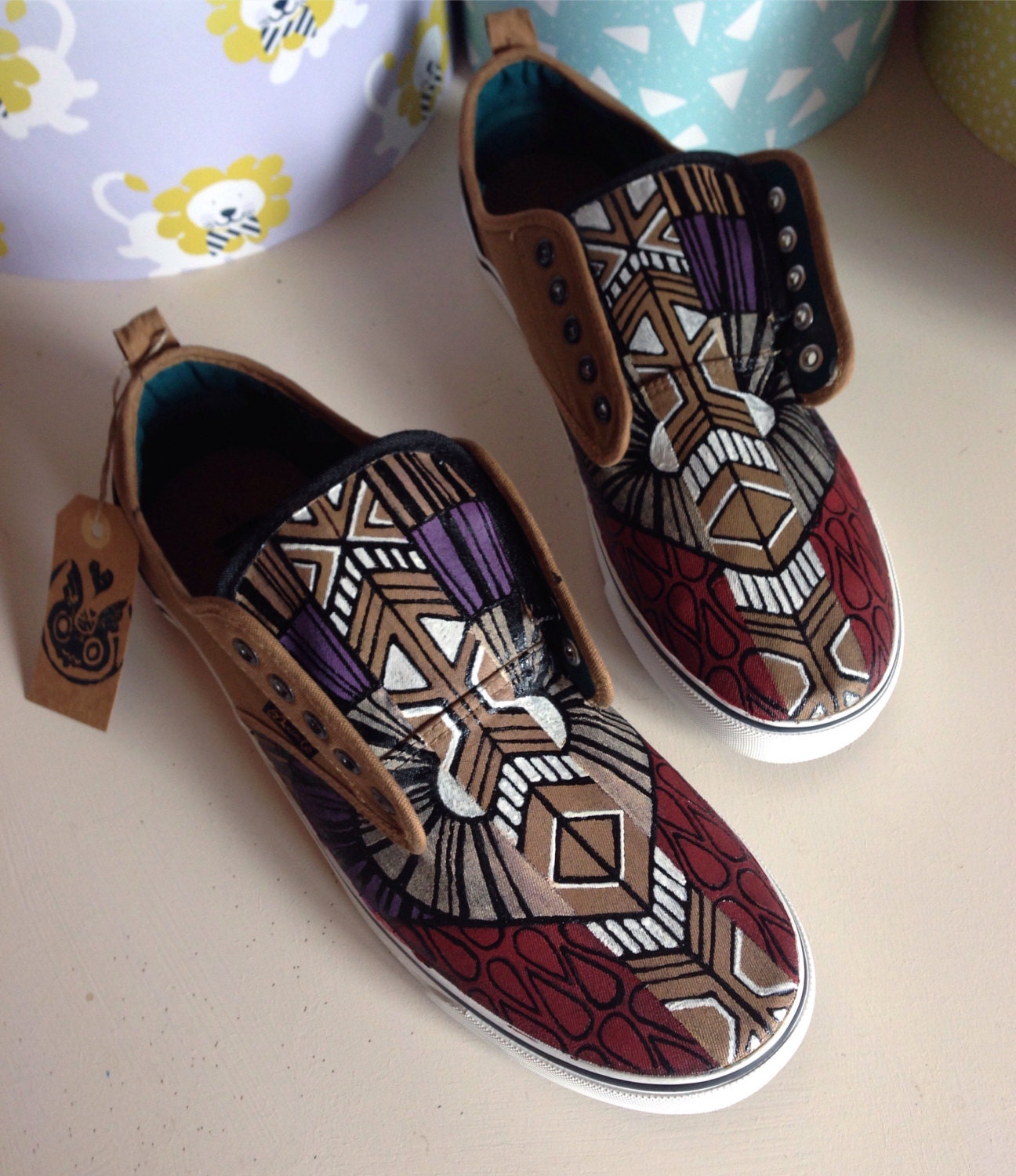 Lakota Design Painted Shoes Indiaanse kunst Schoenen Schoenen Herenschoenen Verkleden 