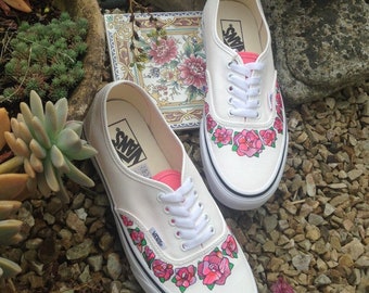 vans rose fleur