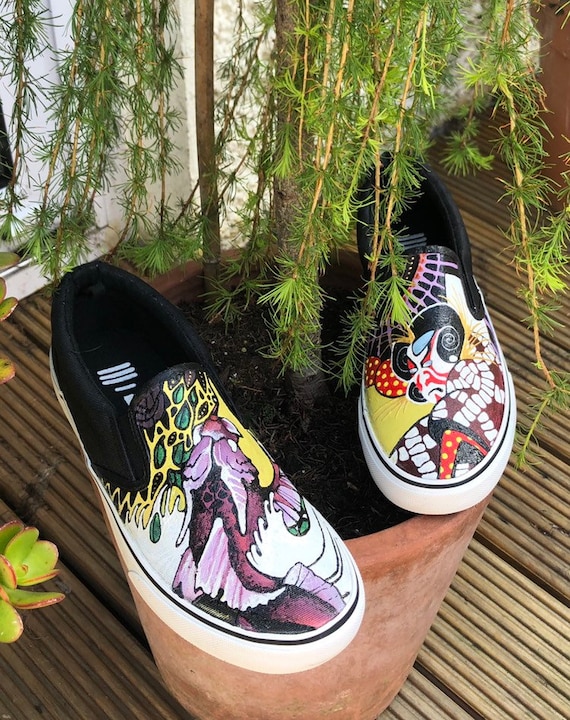 Men's Handpainted Custom Vans Slip Ons 