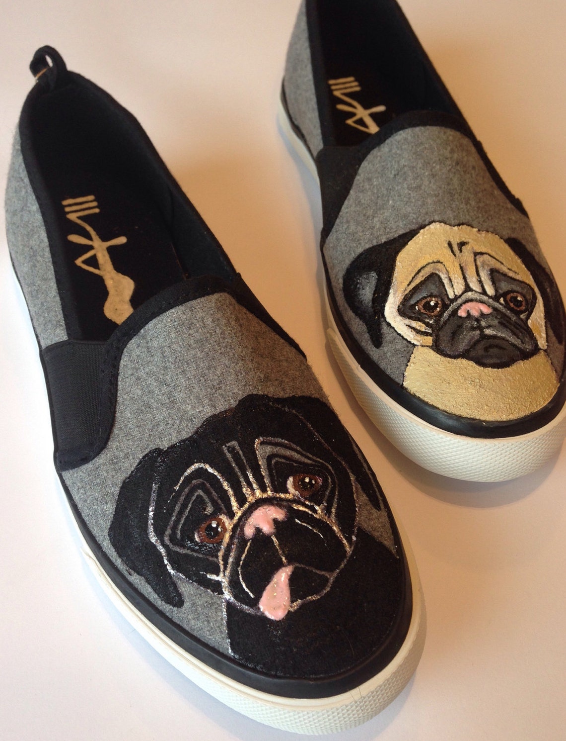 Pug Shoes Pug Gifts Dog Portrait Pet Drawing Dog Print Etsy