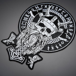 Odin Large Large Back Embroidered Patch for Vest
