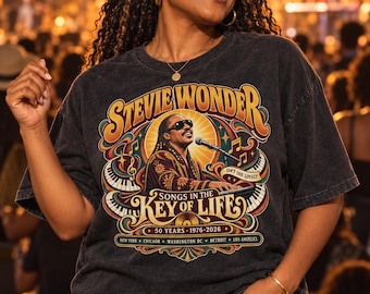 Stevie Wonder Shirt, Soul Music Shirt, Retro 70s Tour Tee, Classic Rnb Graphic Tshirt, Music Lover Gift