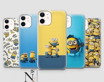 Minions Phone Case Despicable Me Banana Cover for iPhone 17Pro, 16, 15, 14, 13, 12, Samsung S26, S25, S24, S23Fe, A16, A56, Pixel 10, 9Pro