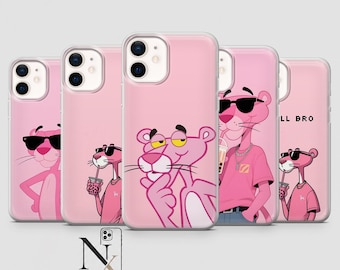 Pink Panther Phone Case Nostalgic Cartoon Cover for iPhone 17Pro, 16, 15, 14, 13, 12, Samsung S26, S25, S24, S23Fe, A16, A56, Pixel 10, 9Pro