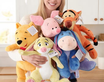 Peluche de Winnie the Pooh, Piglet, Tigger y Eeyore. Animal de peluche adorable y kawaii inspirado en Disney. Regalo ideal para niños.