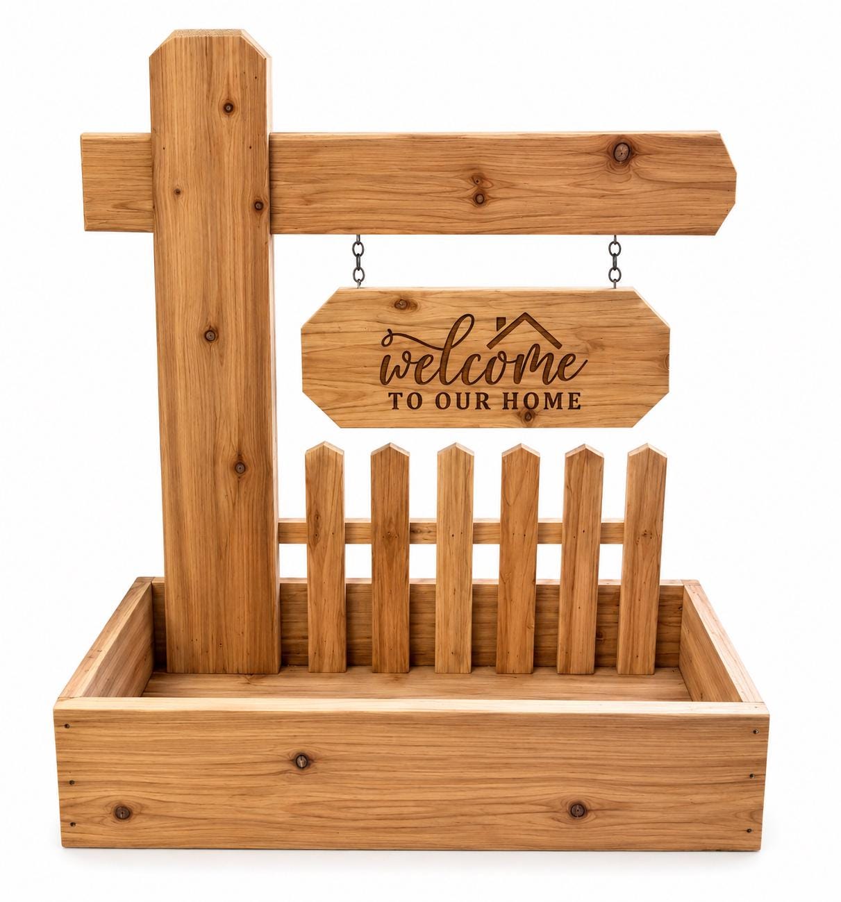 34 Front Porch Decor Ideas for Every Season 31 Handcrafted Cedar Planter Box with Welcome Sign Front Porch Planter…